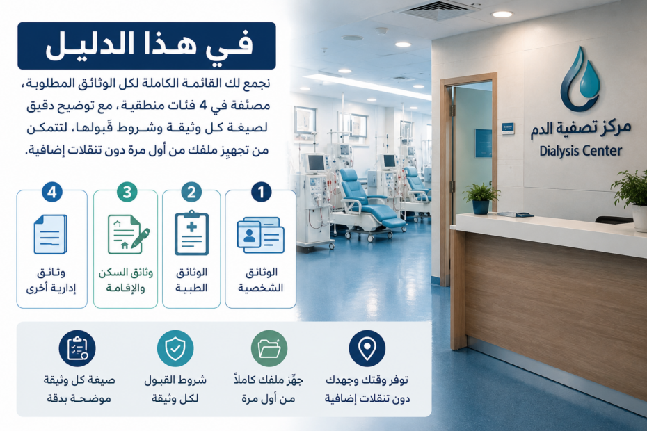 الوثائق المطلوبة للتعاقد مع cnas كمركز تصفية دم خاص 2026