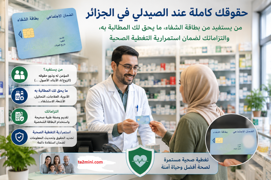 حقوق المؤمن له عند الصيدلي الجزائر دليل المؤمن له وذوي الحقوق 2026